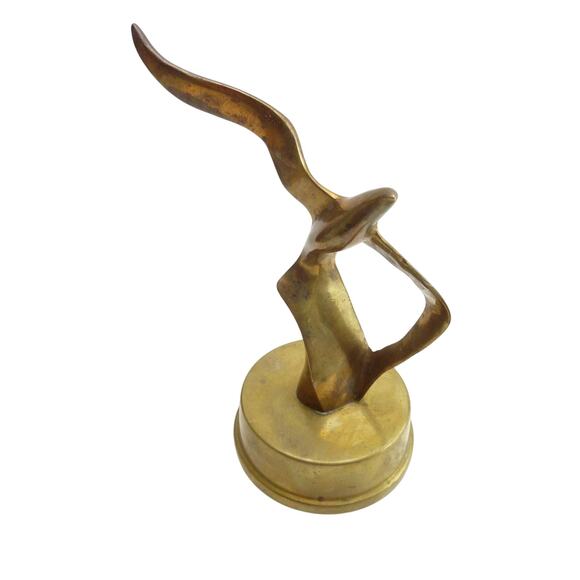 Vintage Brass 1970s Mid Century Seagull Music Box Bird Abstract Minimalist - Picture 1 of 6